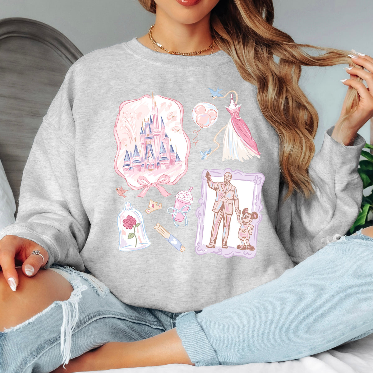 GIRLIE WALT AND MICKEY SWEATSHIRT