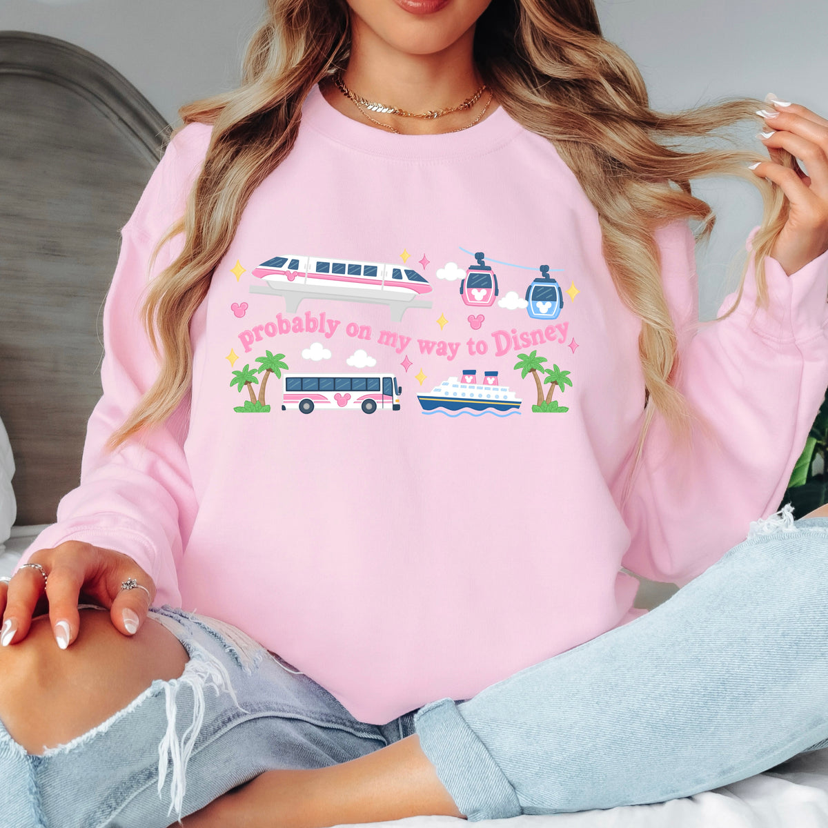 DISNEY TRANSPORT PINK SWEATSHIRT