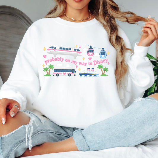 DISNEY TRANSPORT PINK SWEATSHIRT