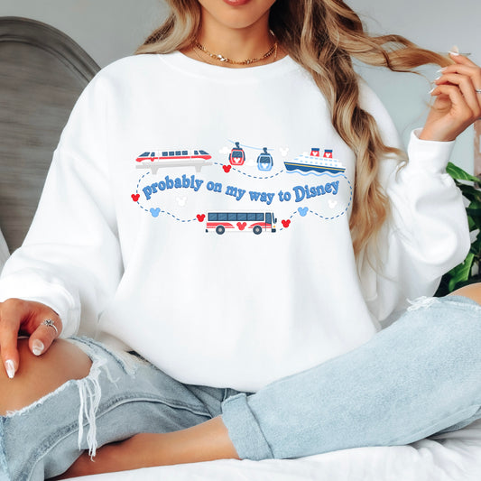 DISNEY TRANSPORT BLUE WORDING SWEATSHIRT