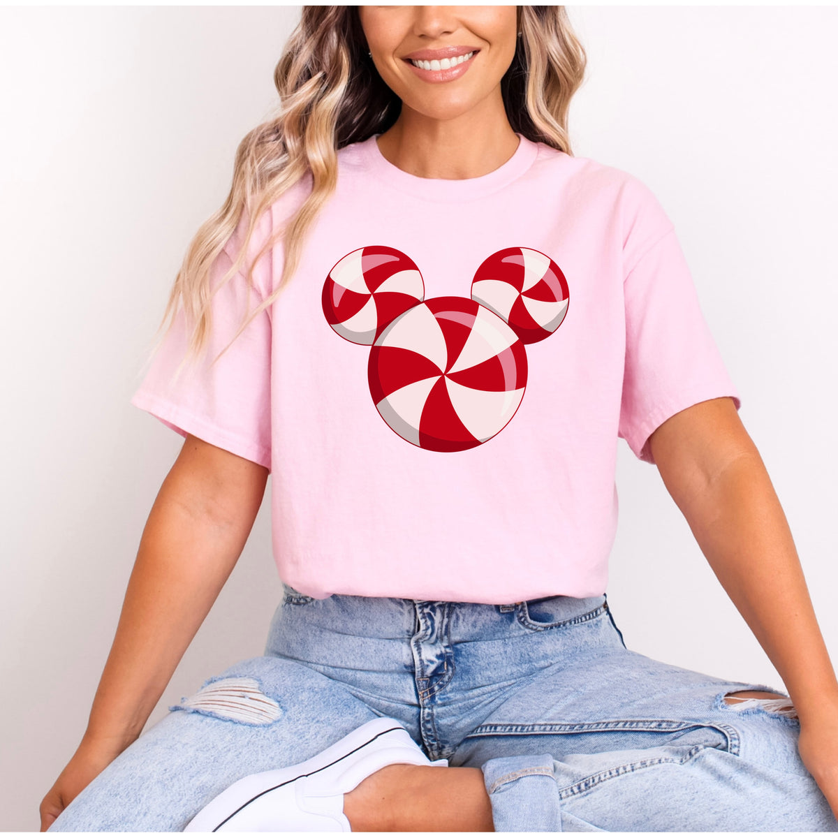 MICKEY CANDY SWIRL CHRISTMAS T.SHIRT Design No. 18