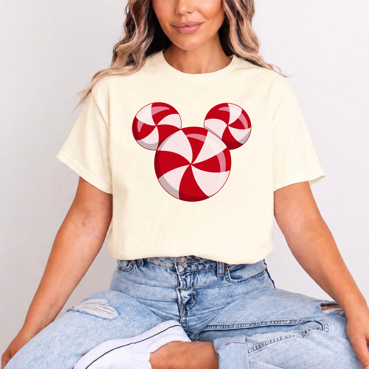 MICKEY CANDY SWIRL CHRISTMAS T.SHIRT Design No. 18