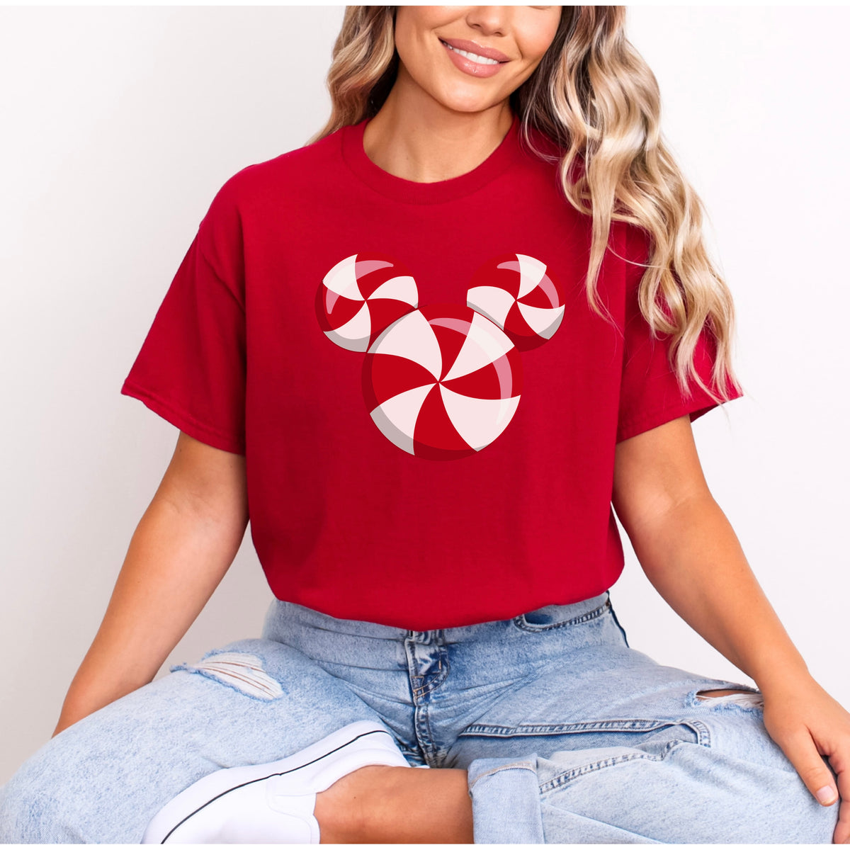 MICKEY CANDY SWIRL CHRISTMAS T.SHIRT Design No. 18