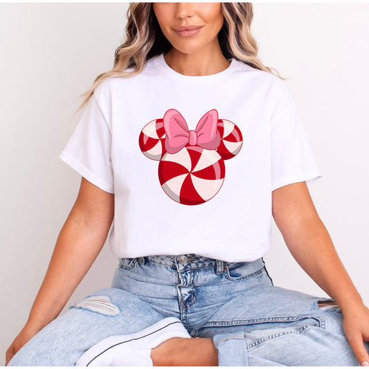 MINNIE CANDY SWIRL CHRISTMAS T.SHIRT Design No. 35