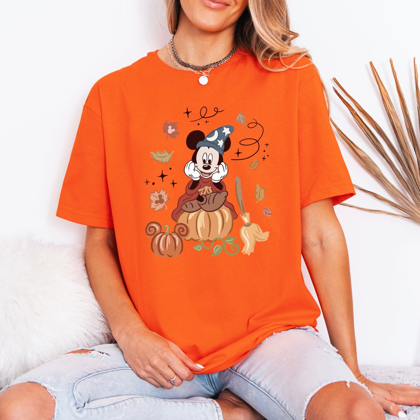 MICKEY SORCERER PUMPKIN AUTUMNAL/HALLOWEEN T.SHIRT